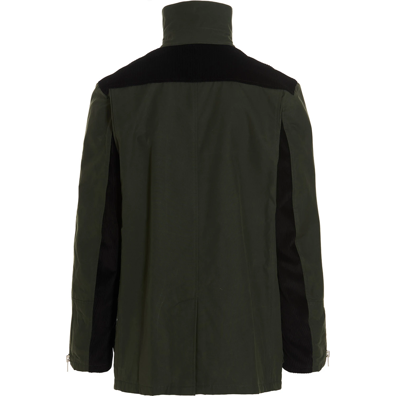 Bicolor Cotton Full-Length Jacket