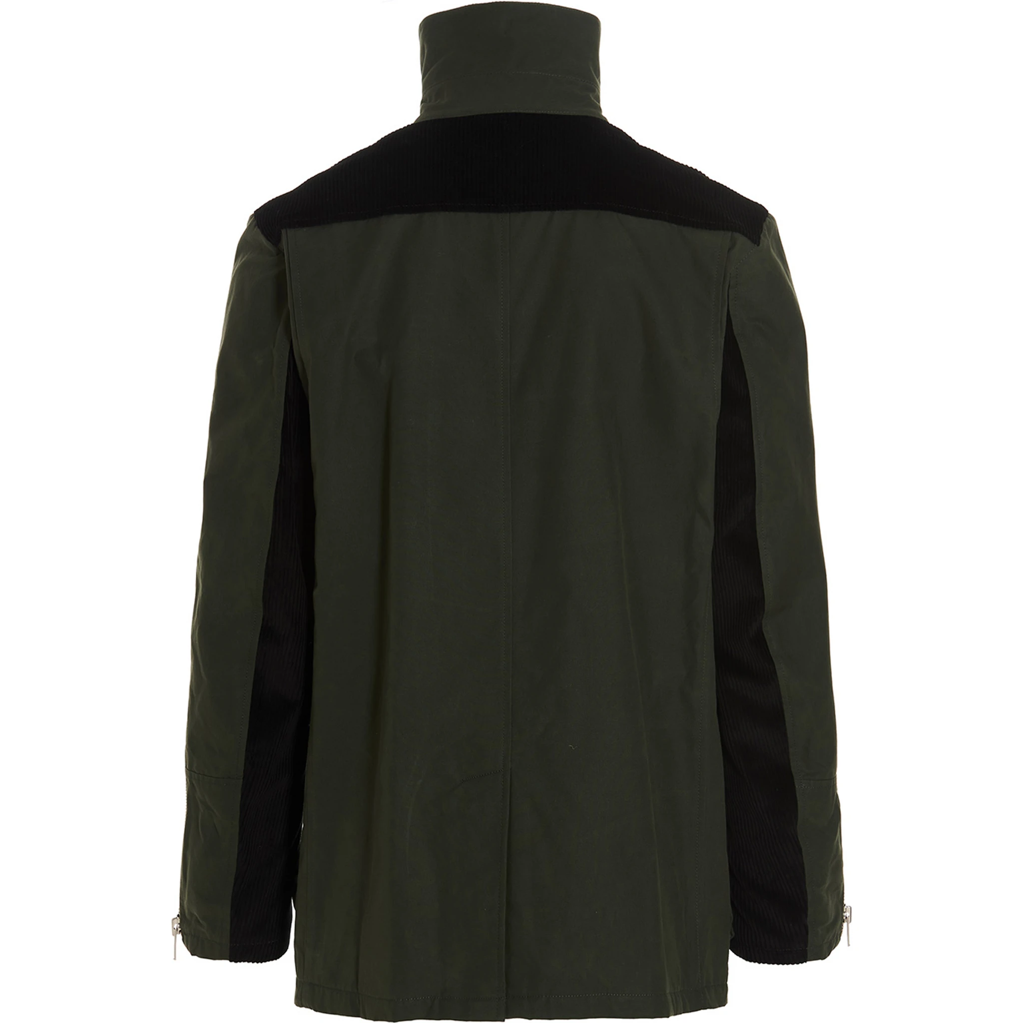 Bicolor Cotton Full-Length Jacket