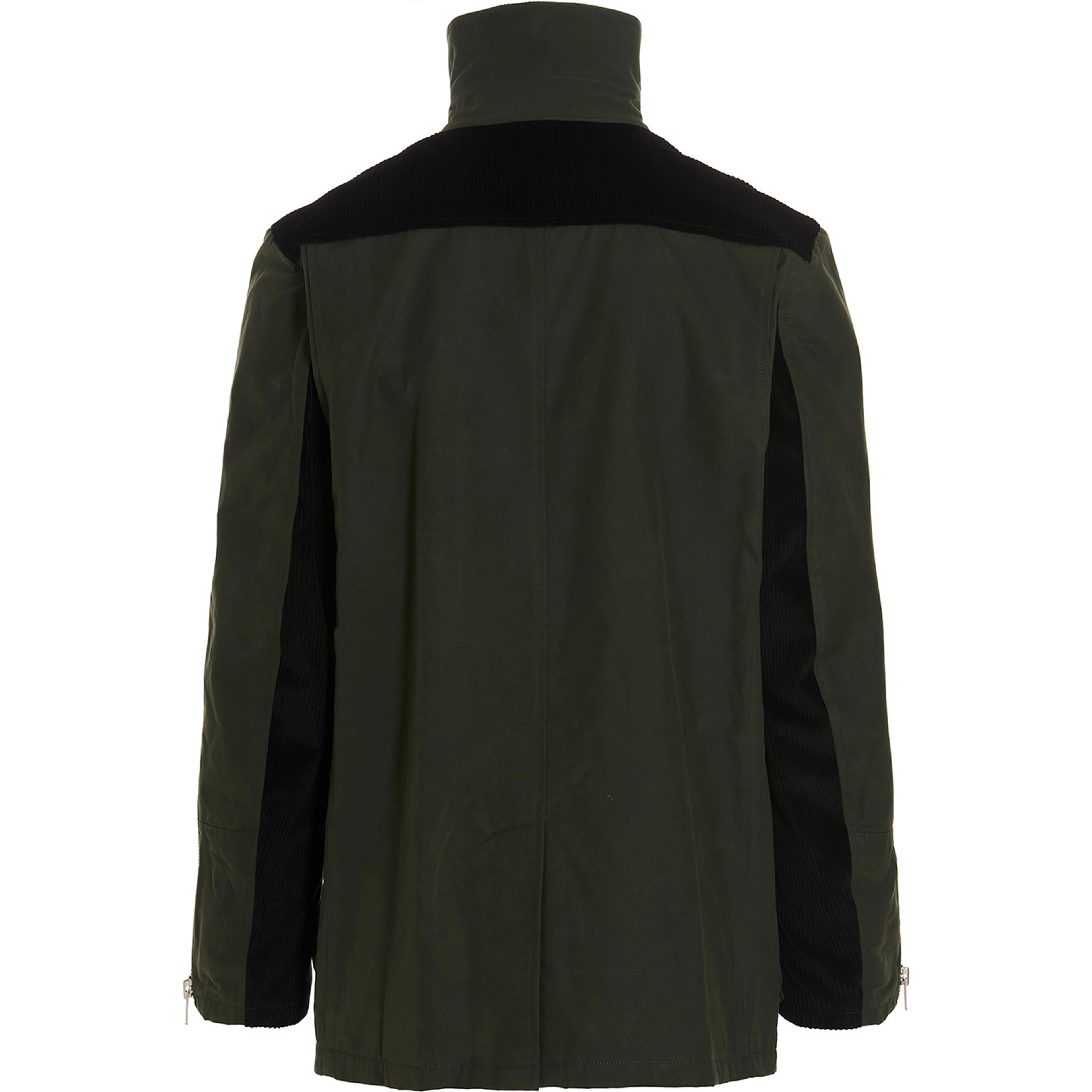 Bicolor Cotton Full-Length Jacket