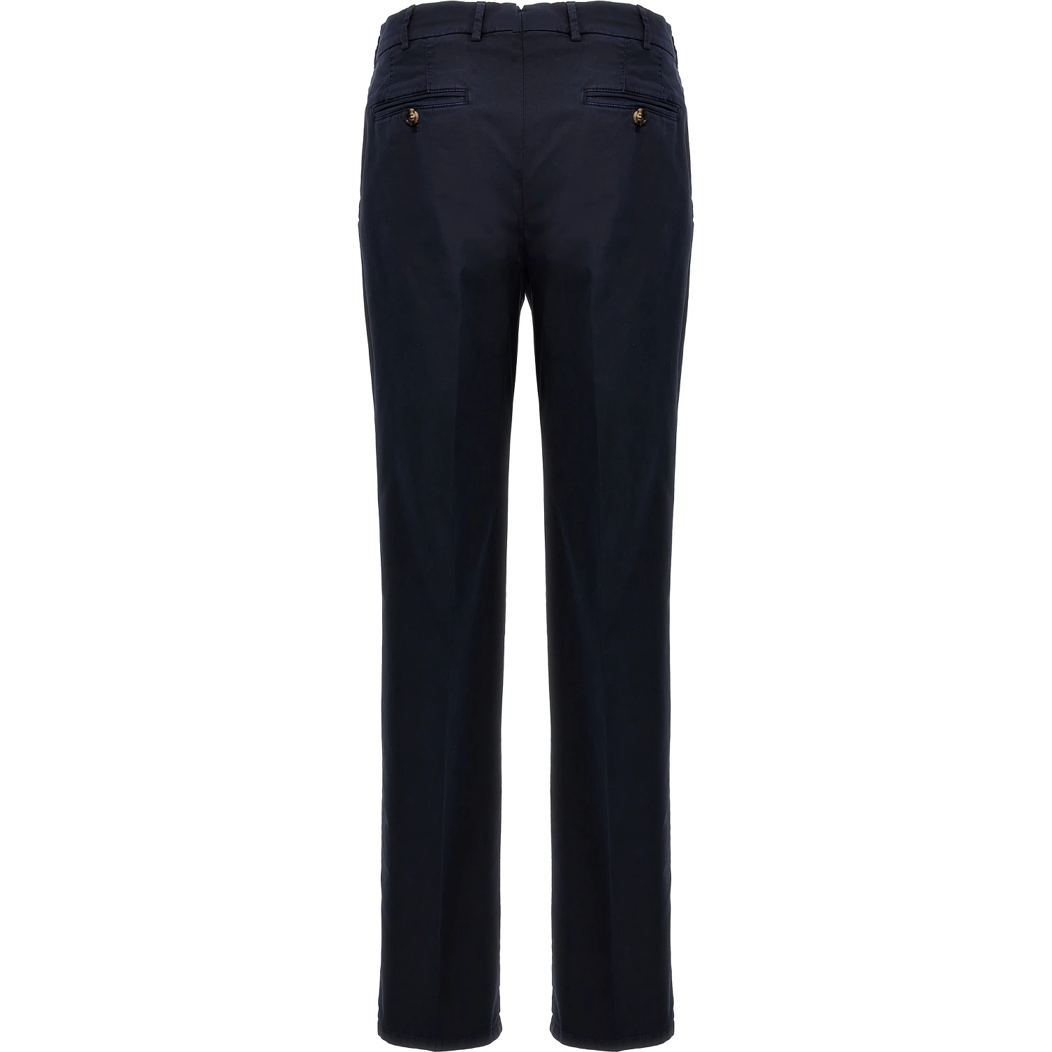 Blue Cotton Casual Pants