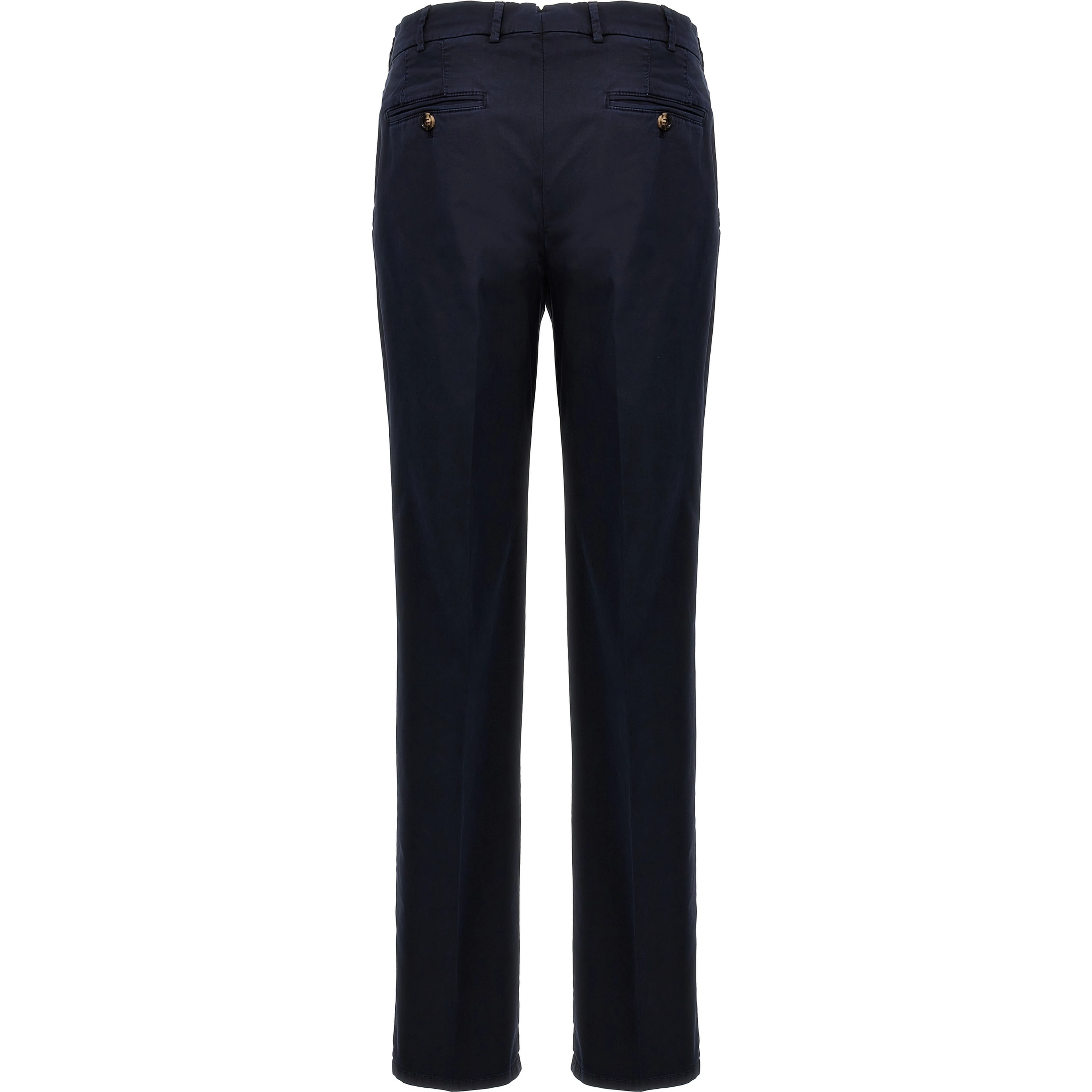 Blue Cotton Casual Pants