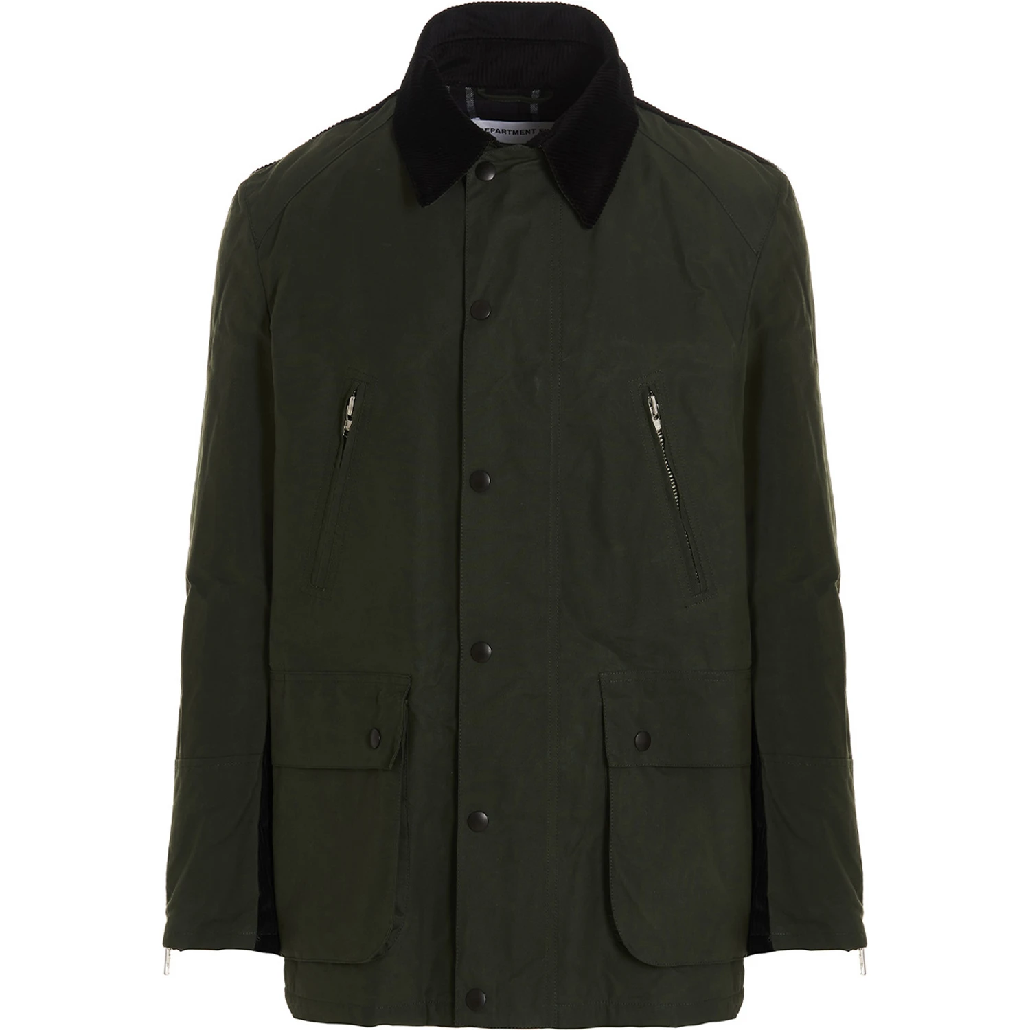 Bicolor Cotton Full-Length Jacket