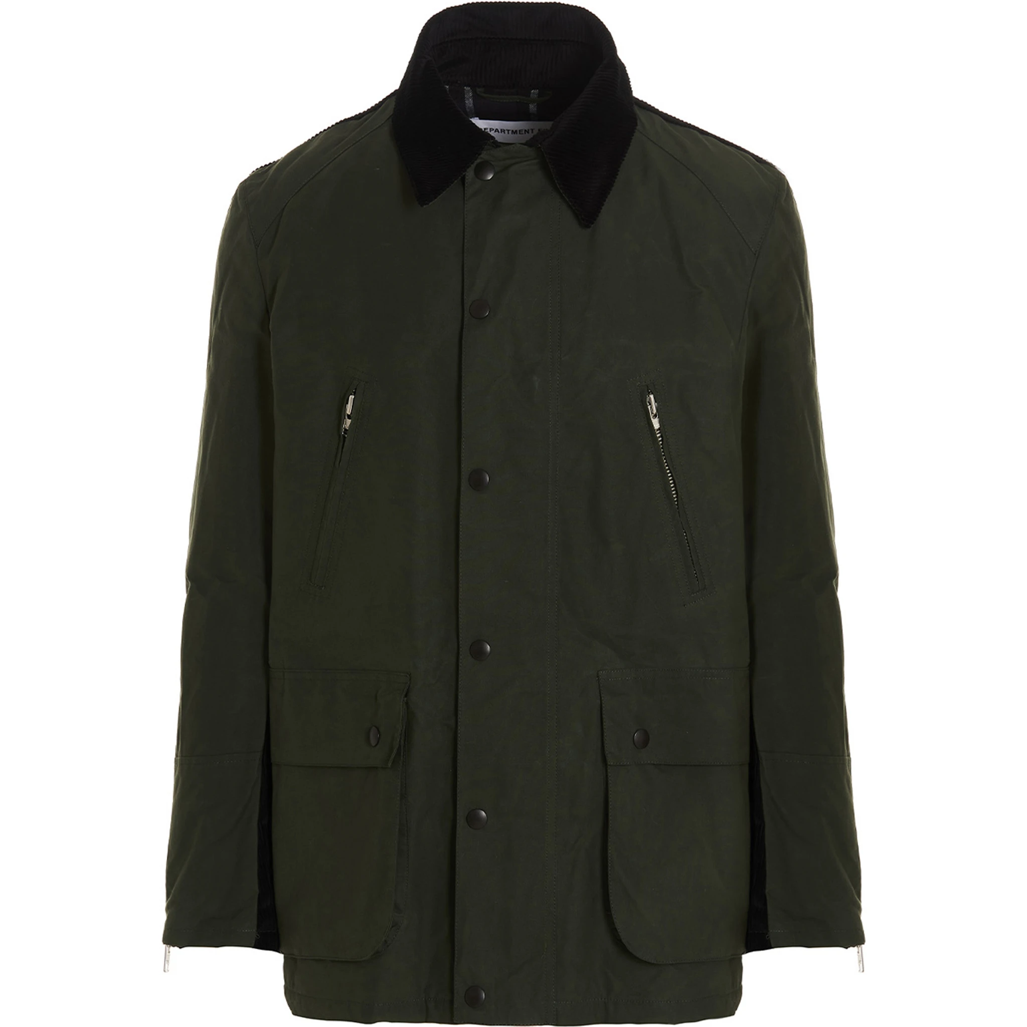 Bicolor Cotton Full-Length Jacket