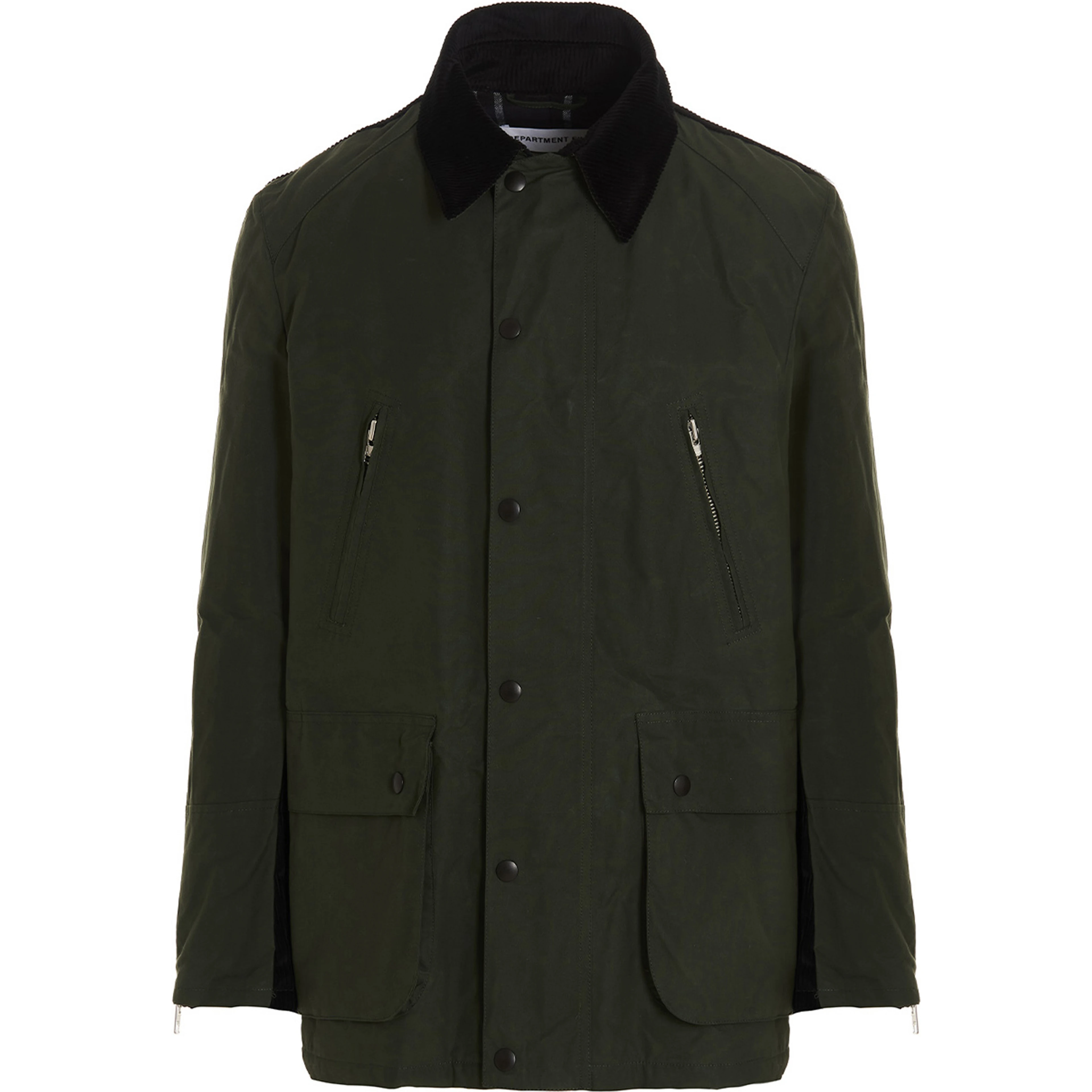 Bicolor Cotton Full-Length Jacket