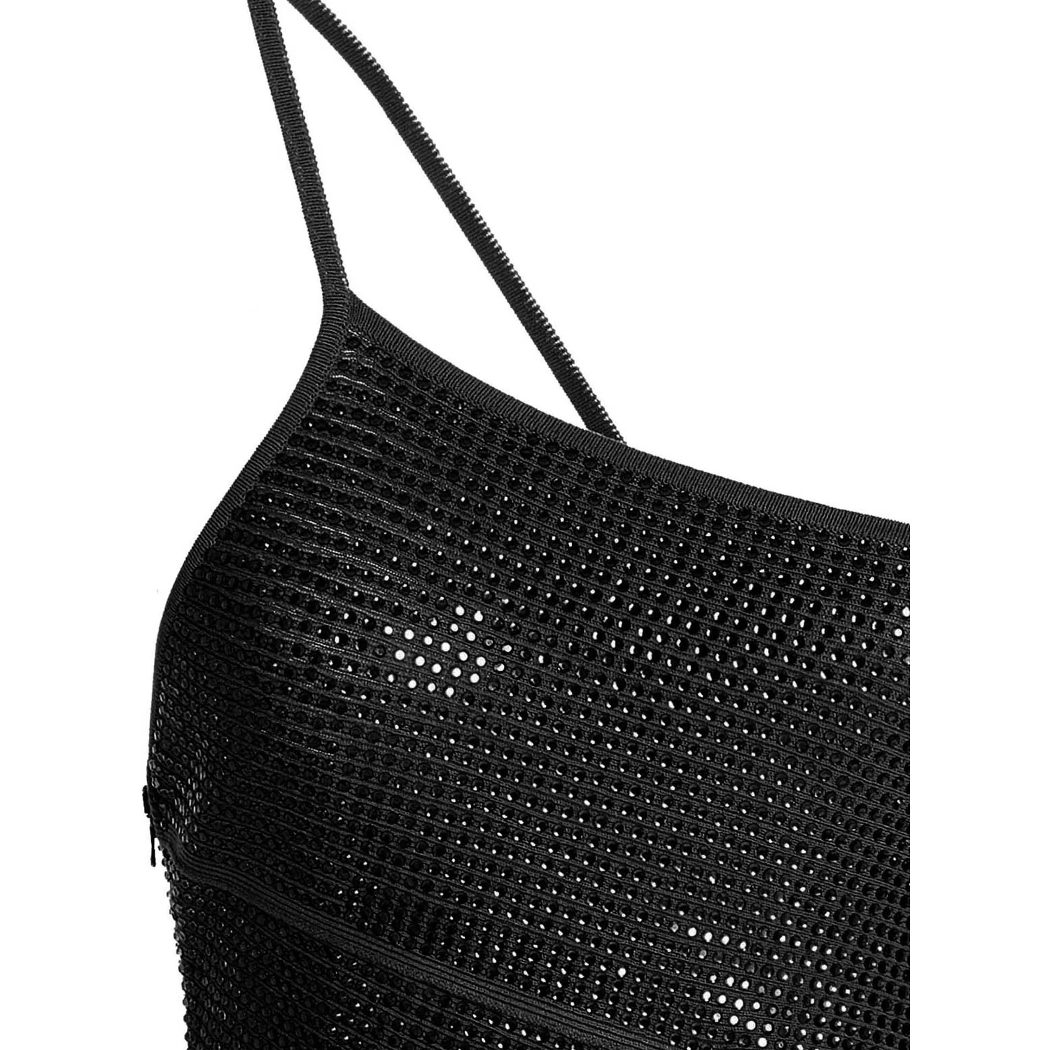 Black Viscose Short Dress