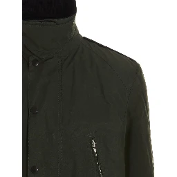 Bicolor Cotton Full-Length Jacket