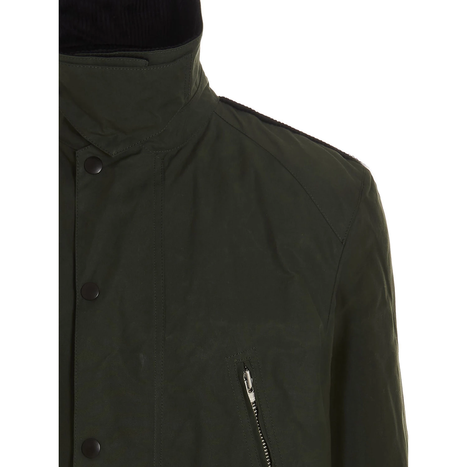 Bicolor Cotton Full-Length Jacket