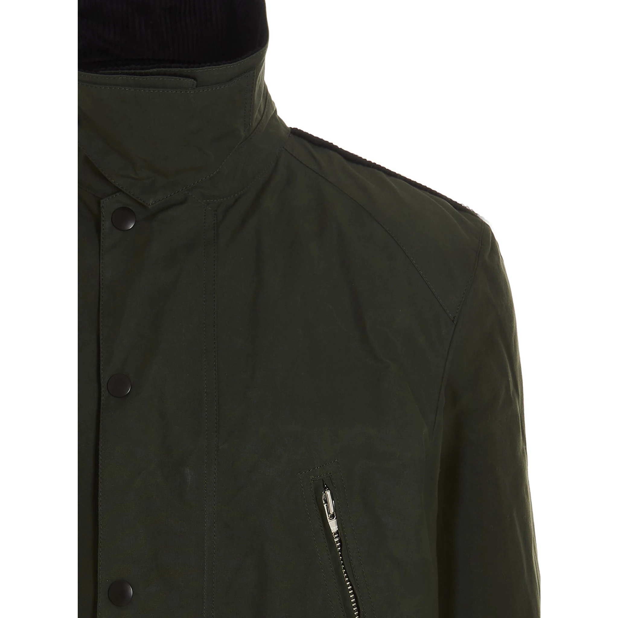 Bicolor Cotton Full-Length Jacket