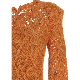 Orange Wool Midi Dress