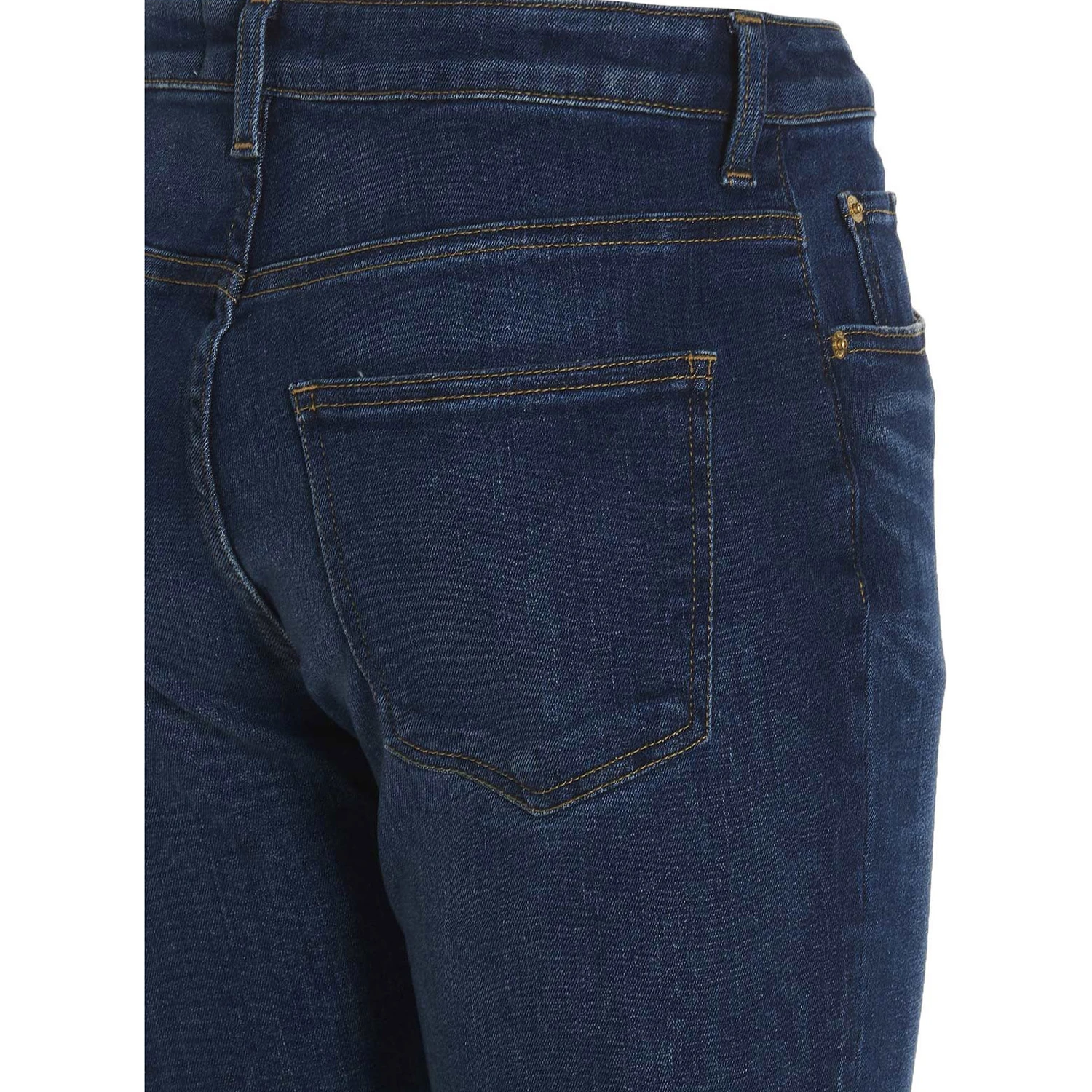 Blue Cotton Flared Jeans