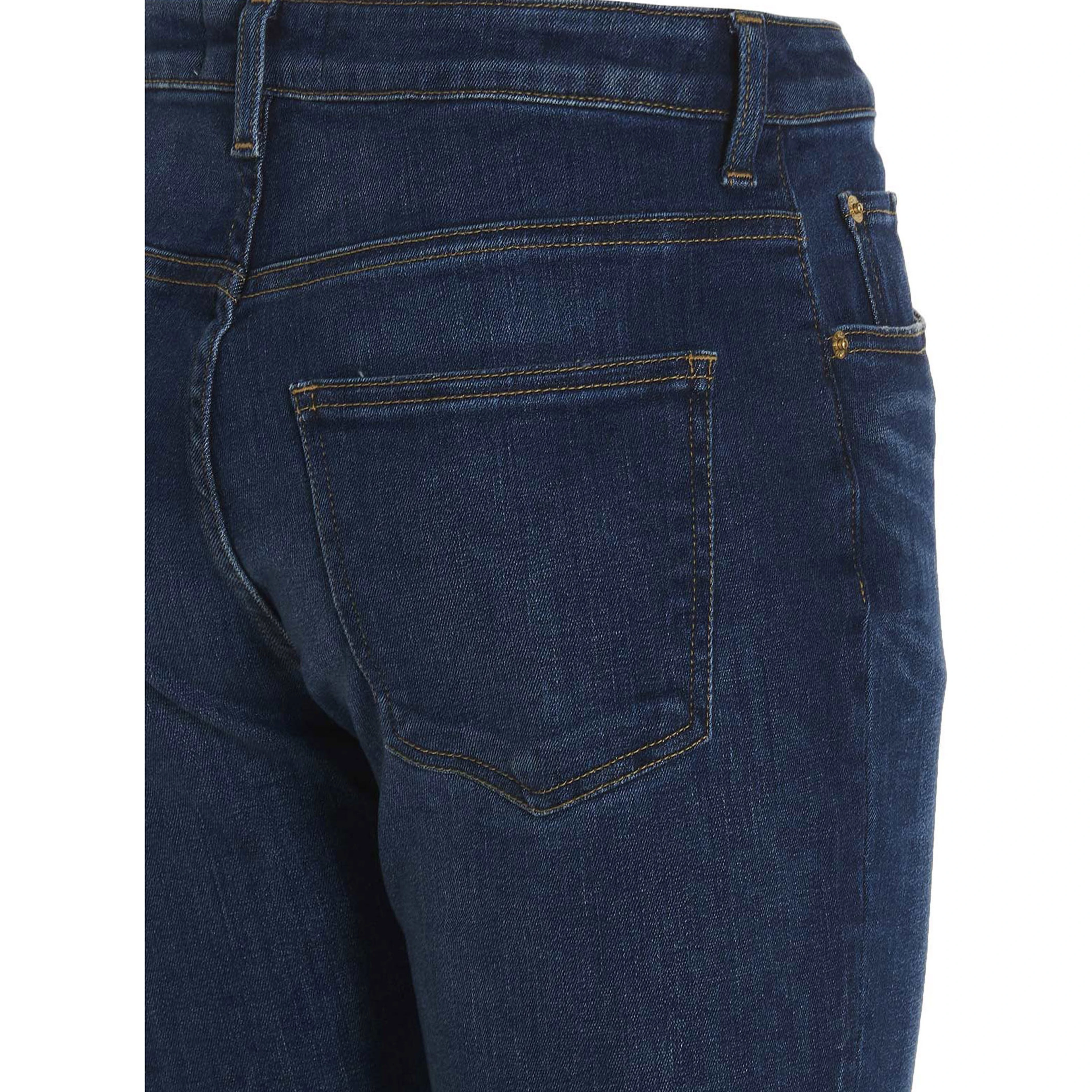 Blue Cotton Flared Jeans
