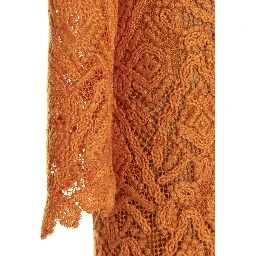 Orange Wool Midi Dress