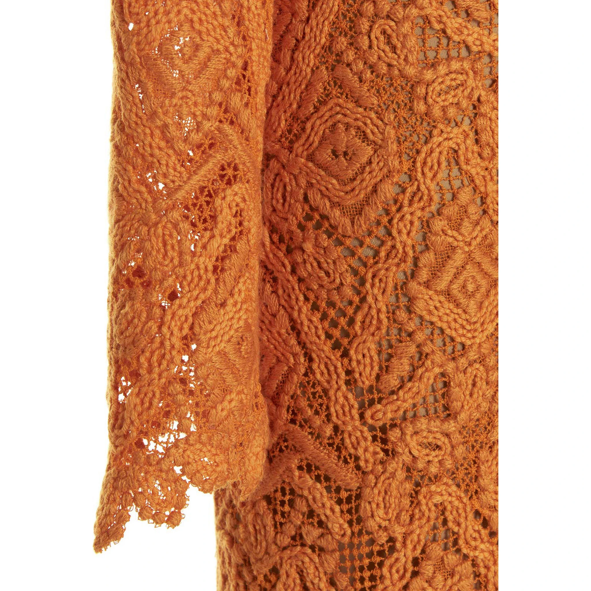 Orange Wool Midi Dress