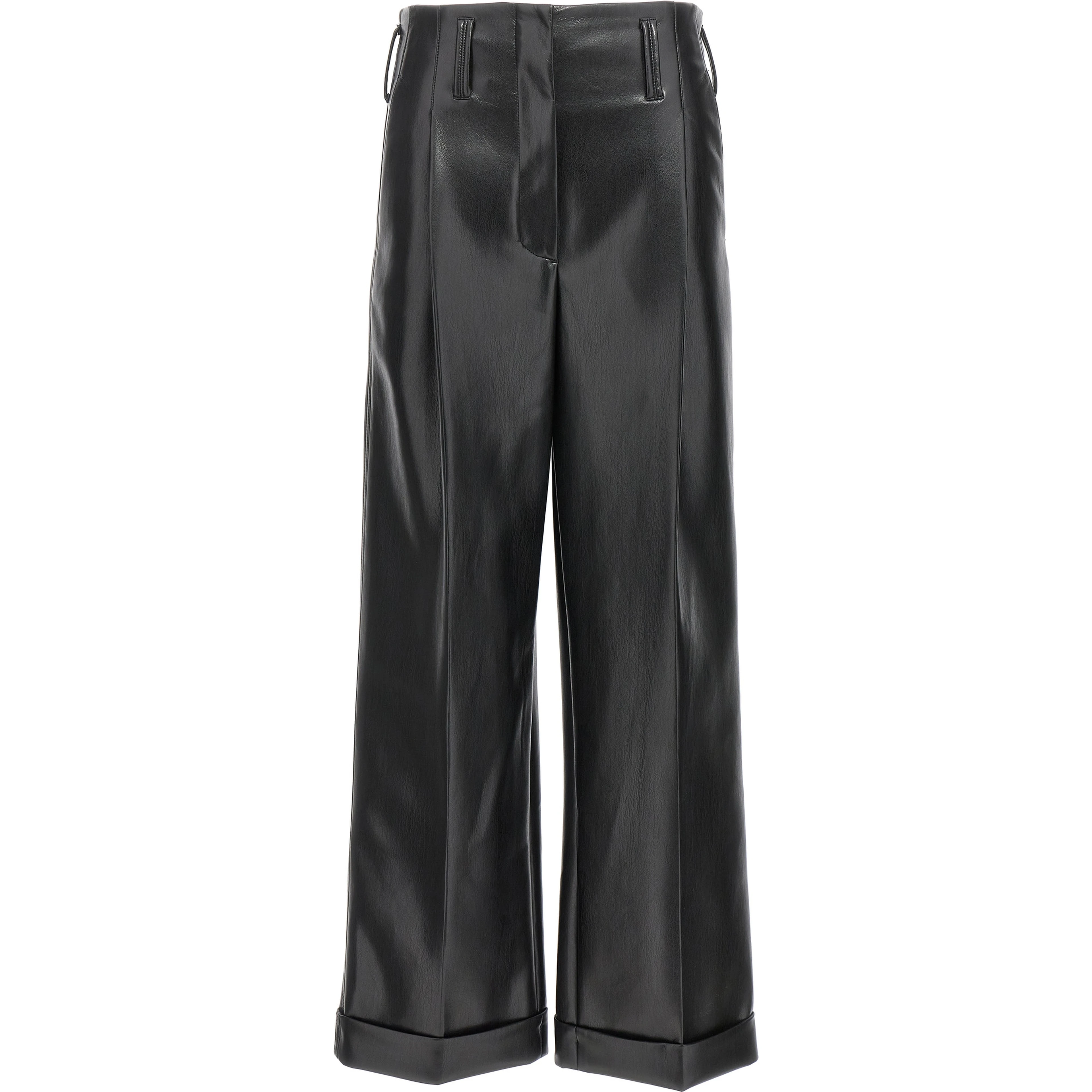 Black Polyester Casual Pants