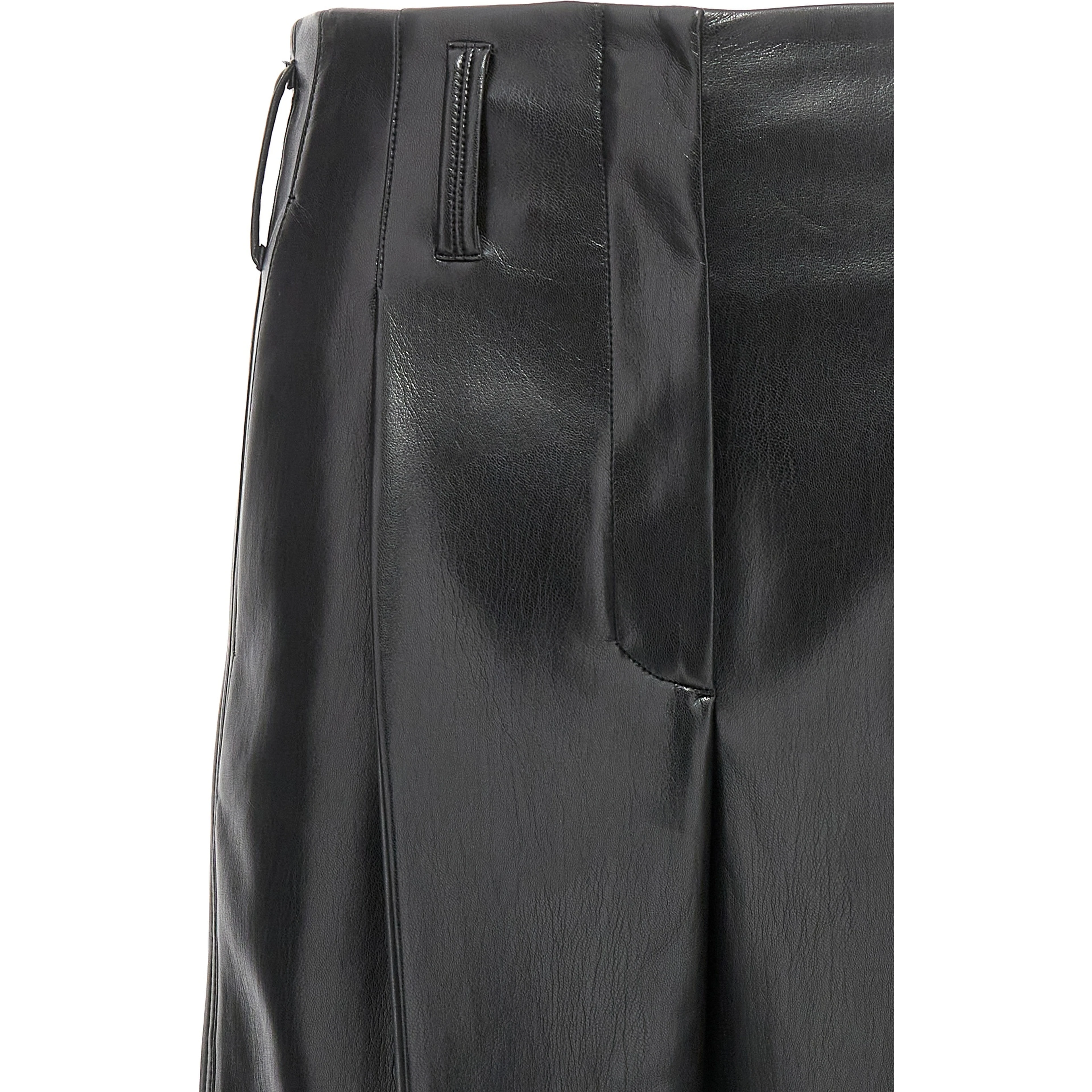 Black Polyester Casual Pants