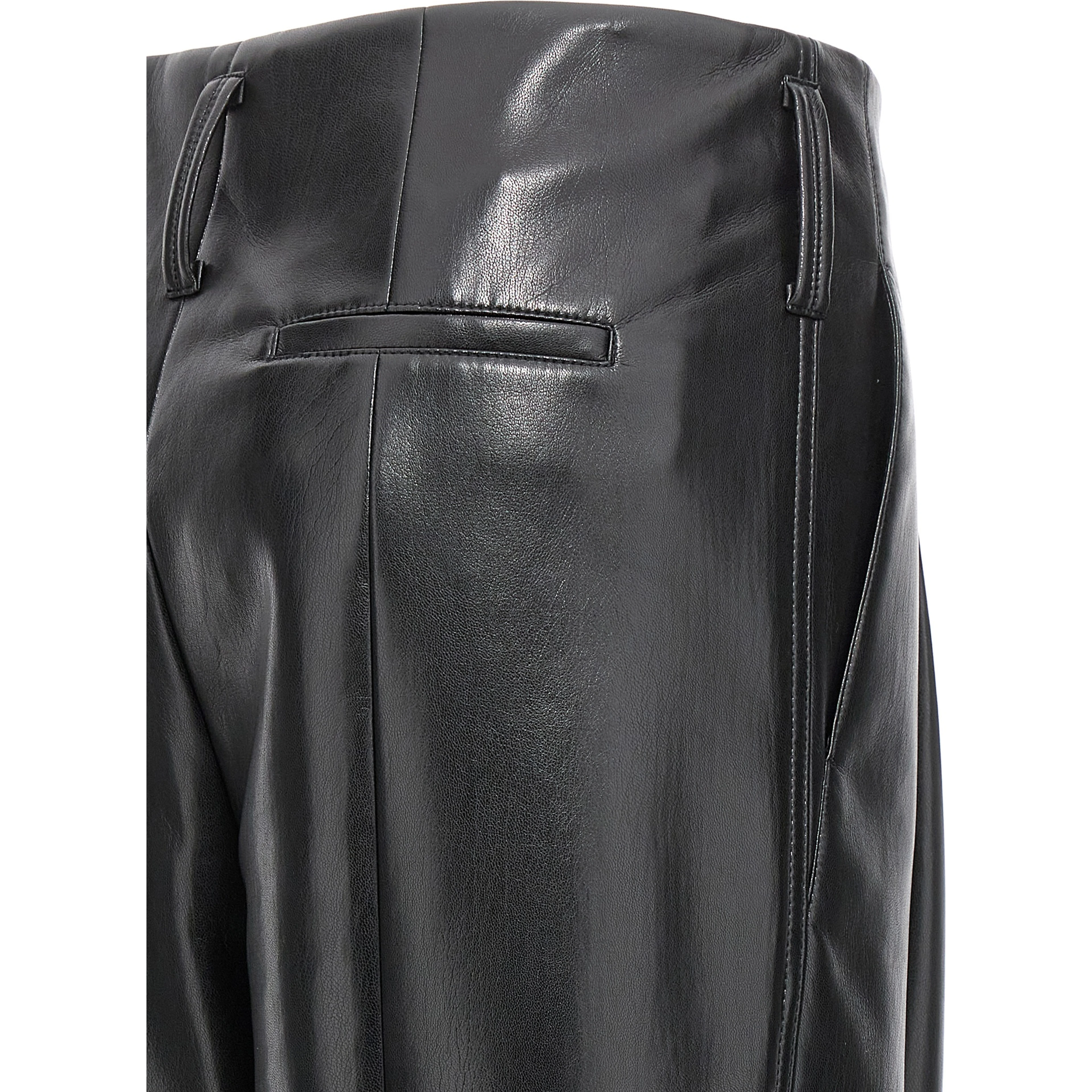Black Polyester Casual Pants
