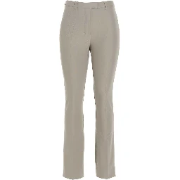 Beige Viscose Flared Pants
