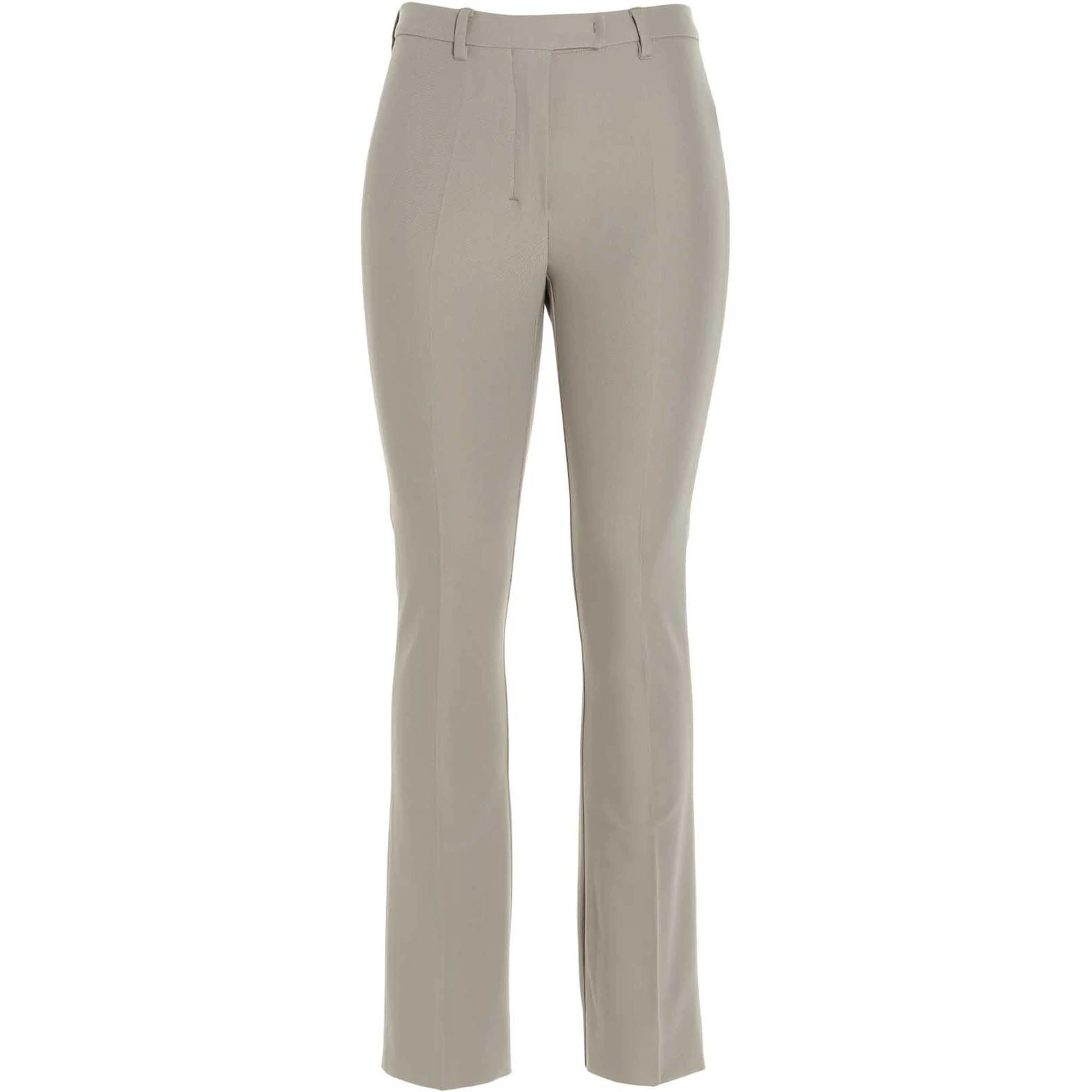 Beige Viscose Flared Pants