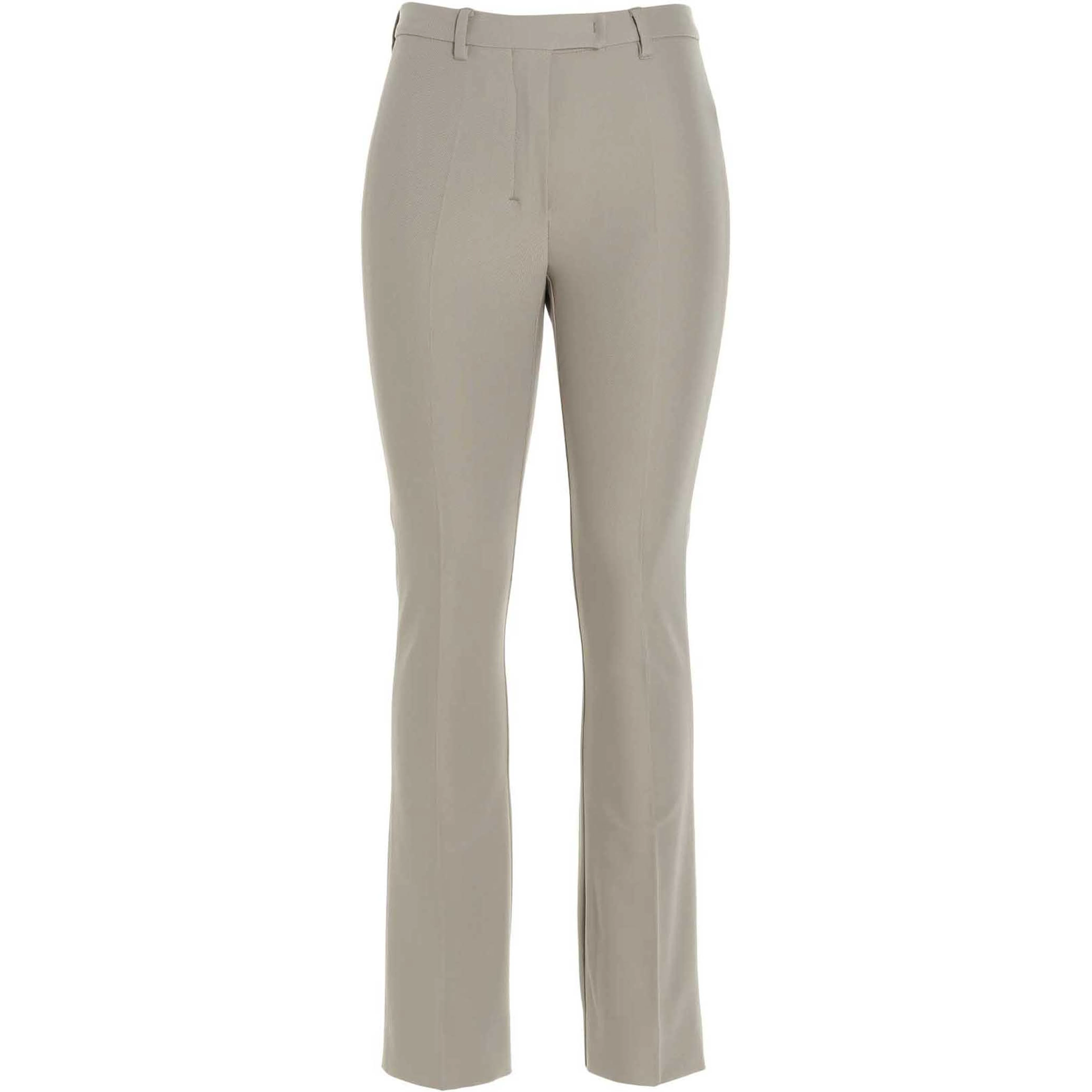 Beige Viscose Flared Pants