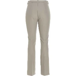 Beige Viscose Flared Pants