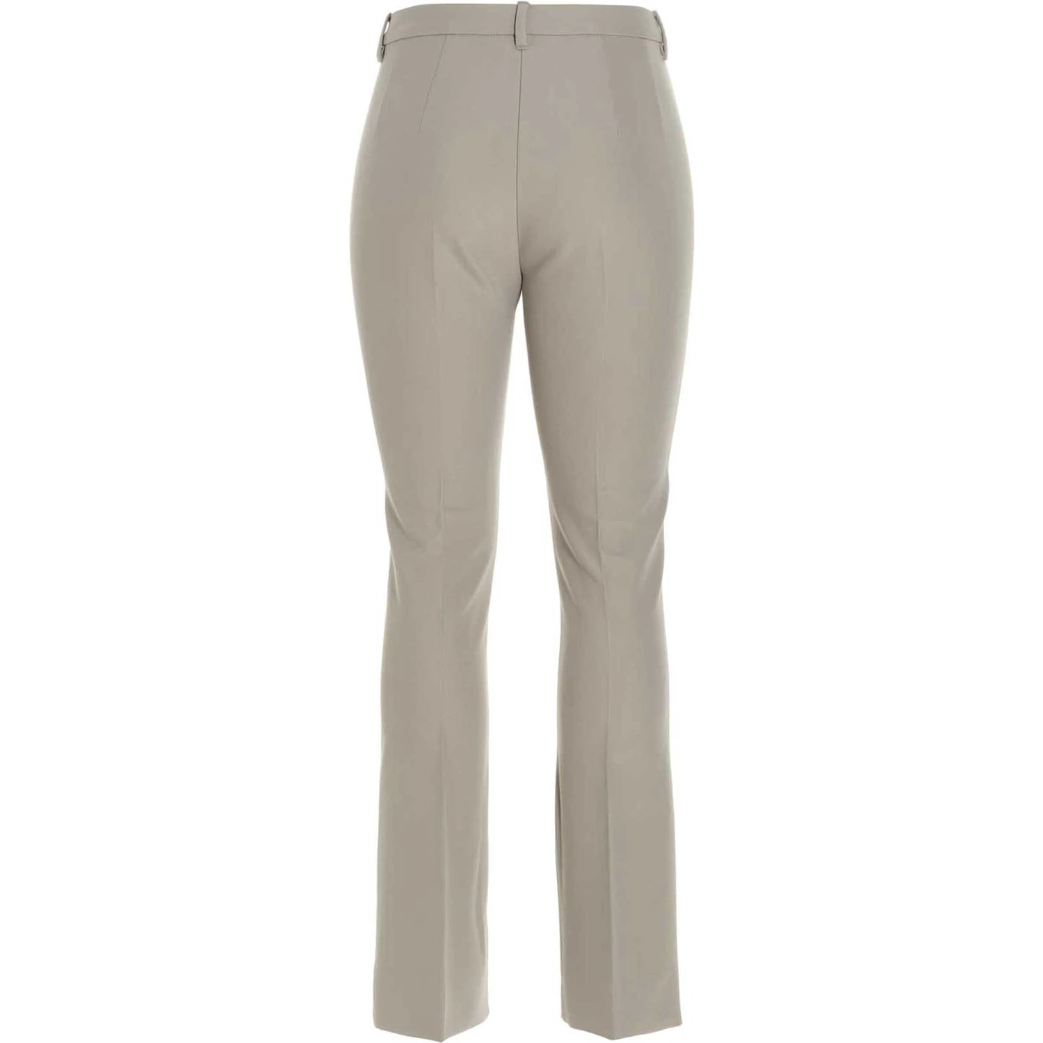 Beige Viscose Flared Pants