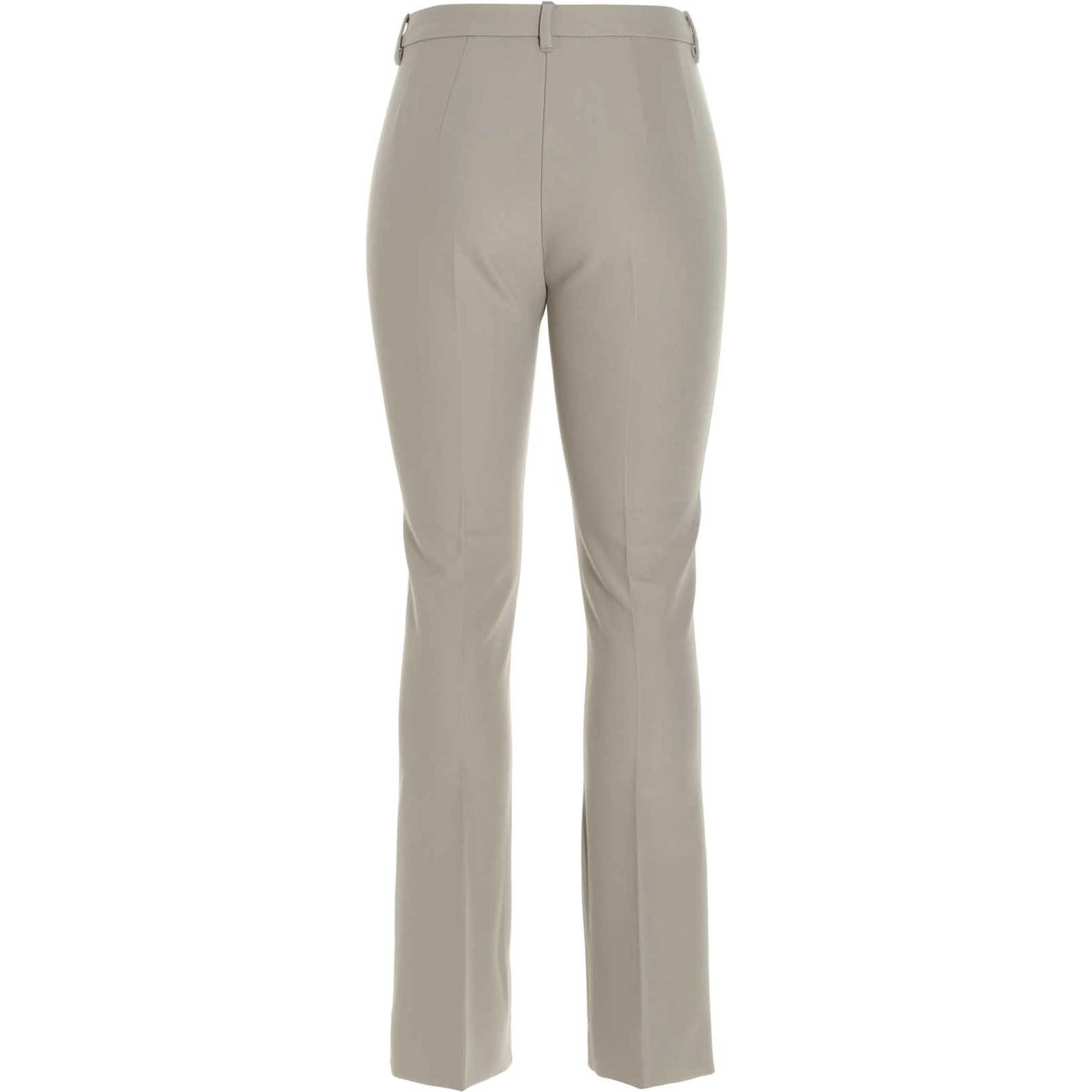 Beige Viscose Flared Pants