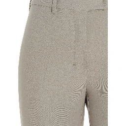 Beige Viscose Flared Pants