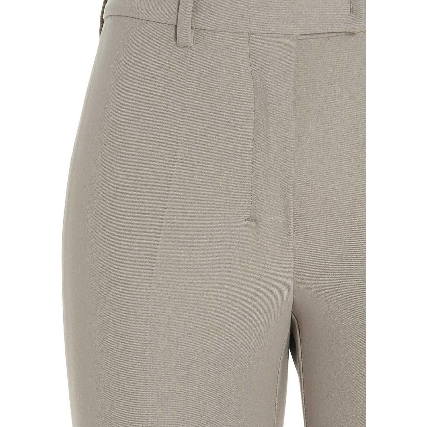 Beige Viscose Flared Pants