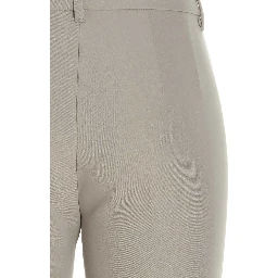 Beige Viscose Flared Pants
