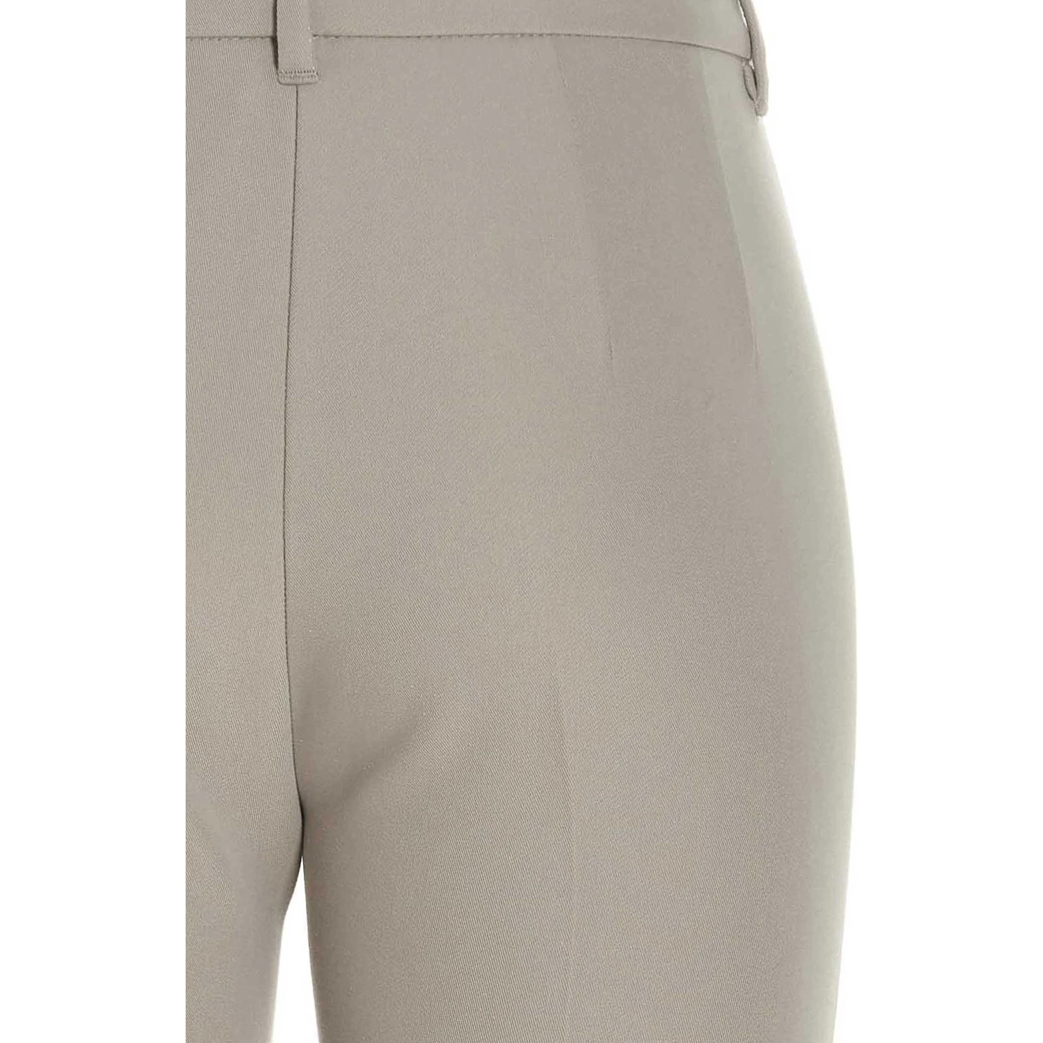 Beige Viscose Flared Pants