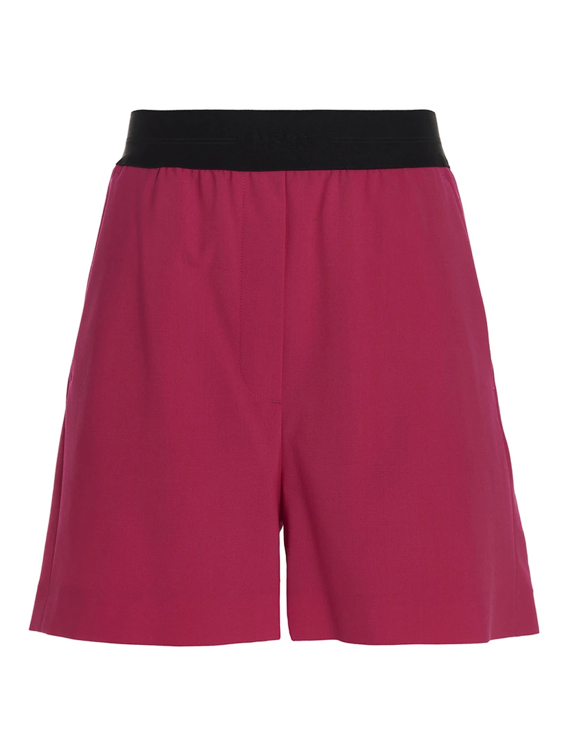 Fuchsia Virgin Wool Bermuda Shorts