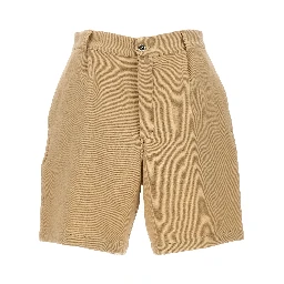 Beige Cotton Bermuda Shorts