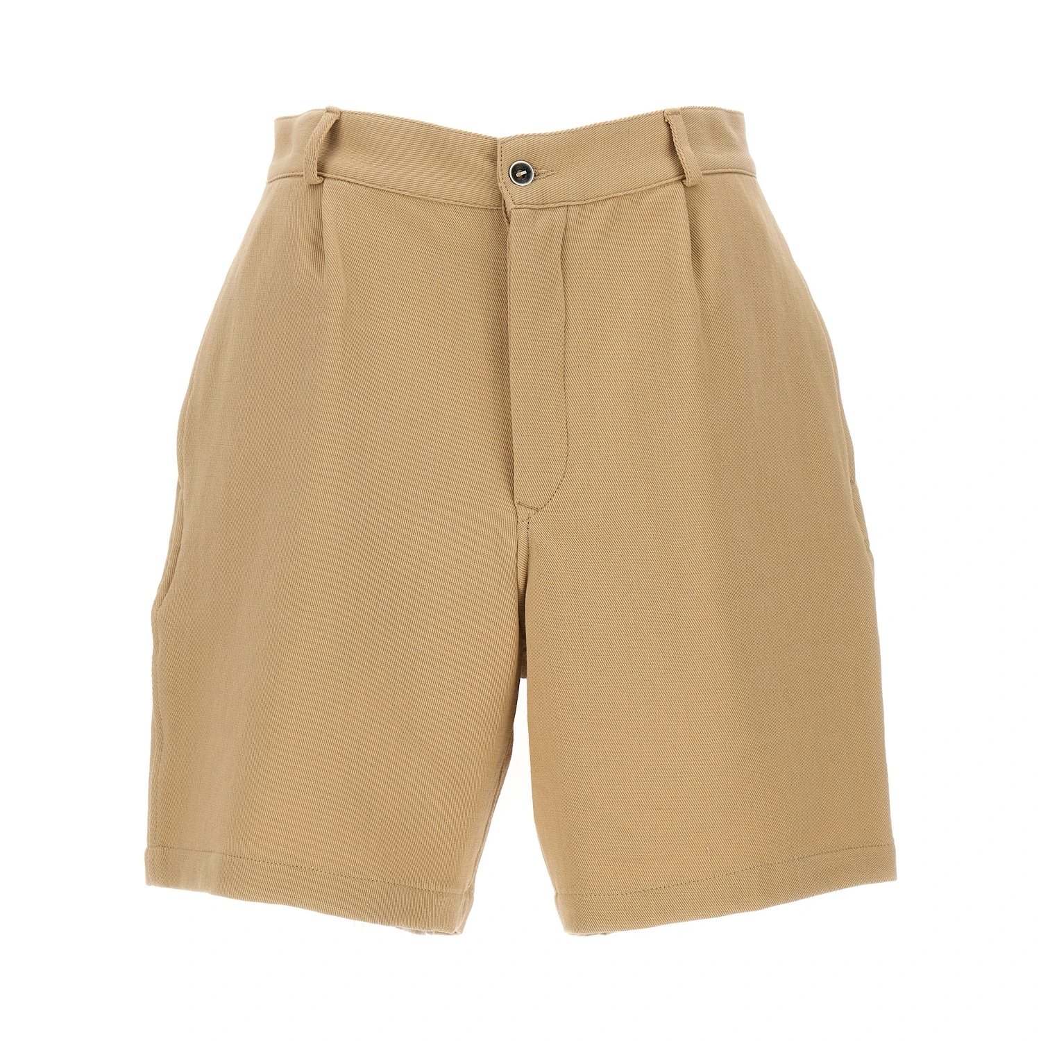 Beige Cotton Bermuda Shorts
