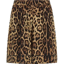Brown Silk Bermuda Shorts