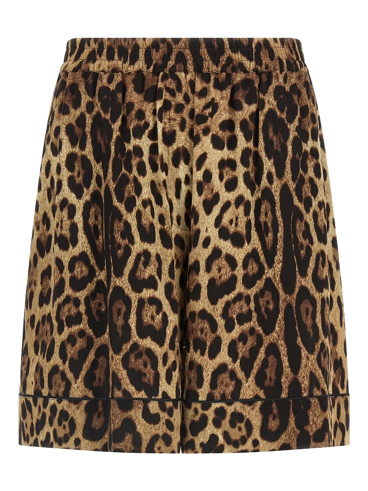 Brown Silk Bermuda Shorts