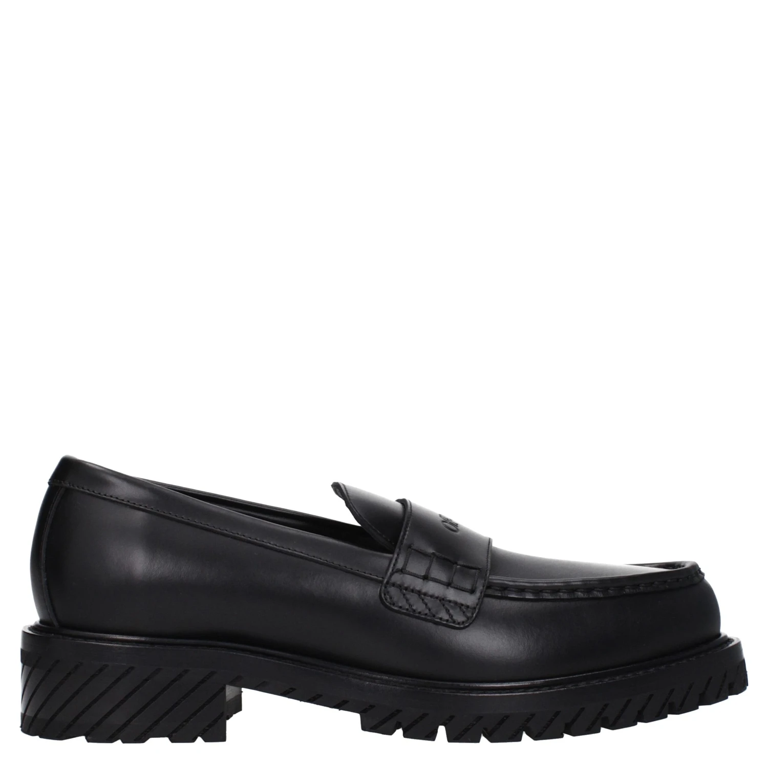 Black Leather Slip-On Loafers