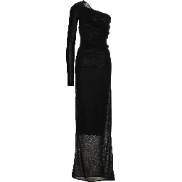 Black Viscose Long Dress