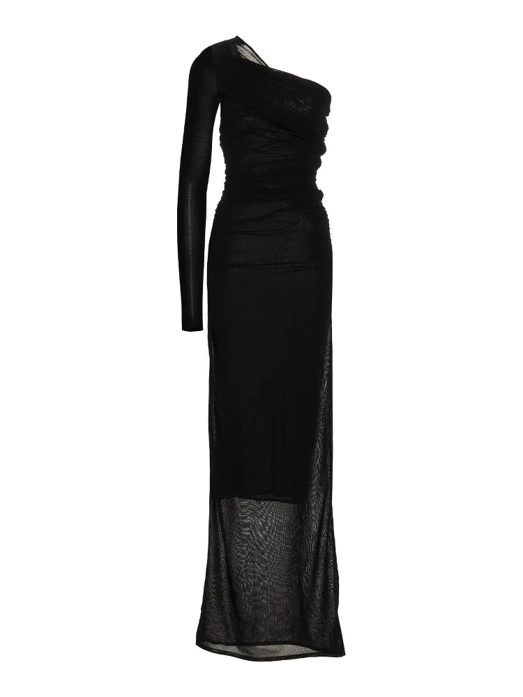Black Viscose Long Dress