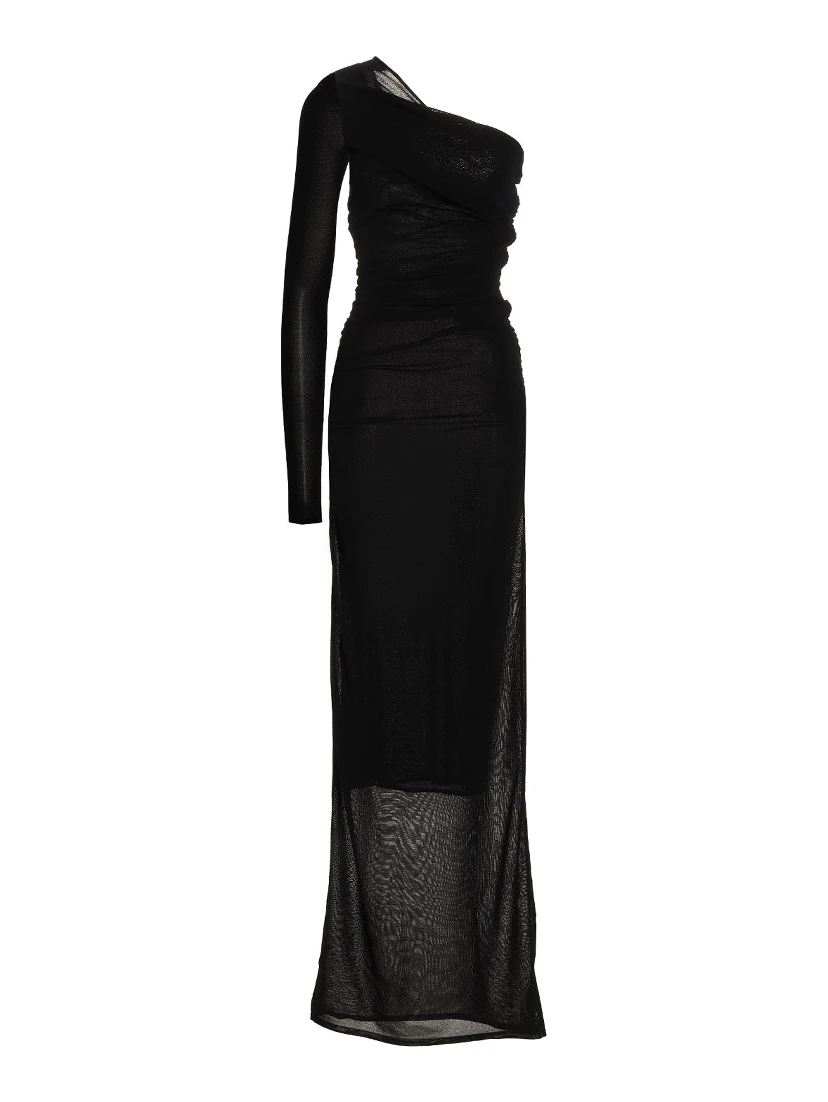 Black Viscose Long Dress
