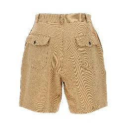 Beige Cotton Bermuda Shorts