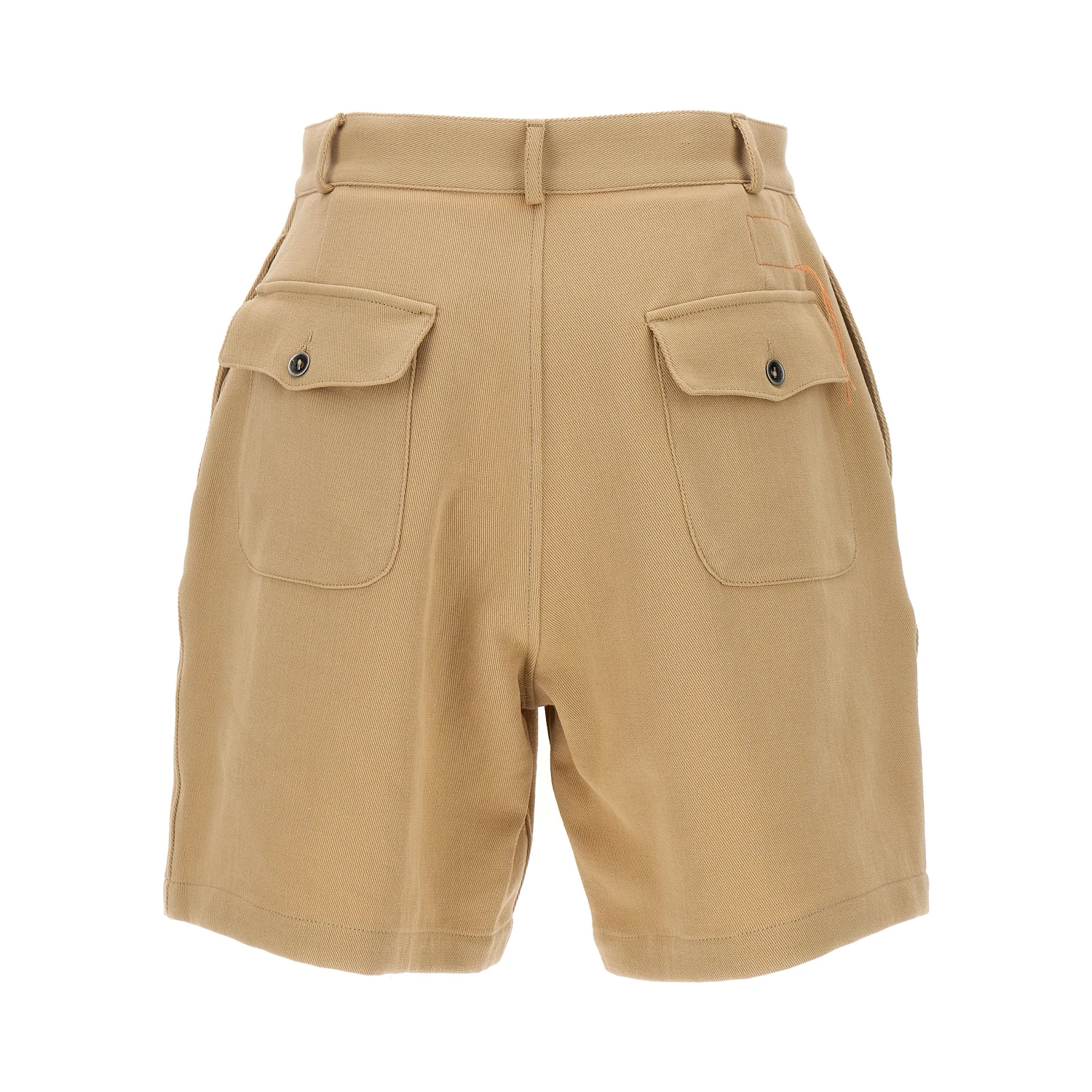 Beige Cotton Bermuda Shorts