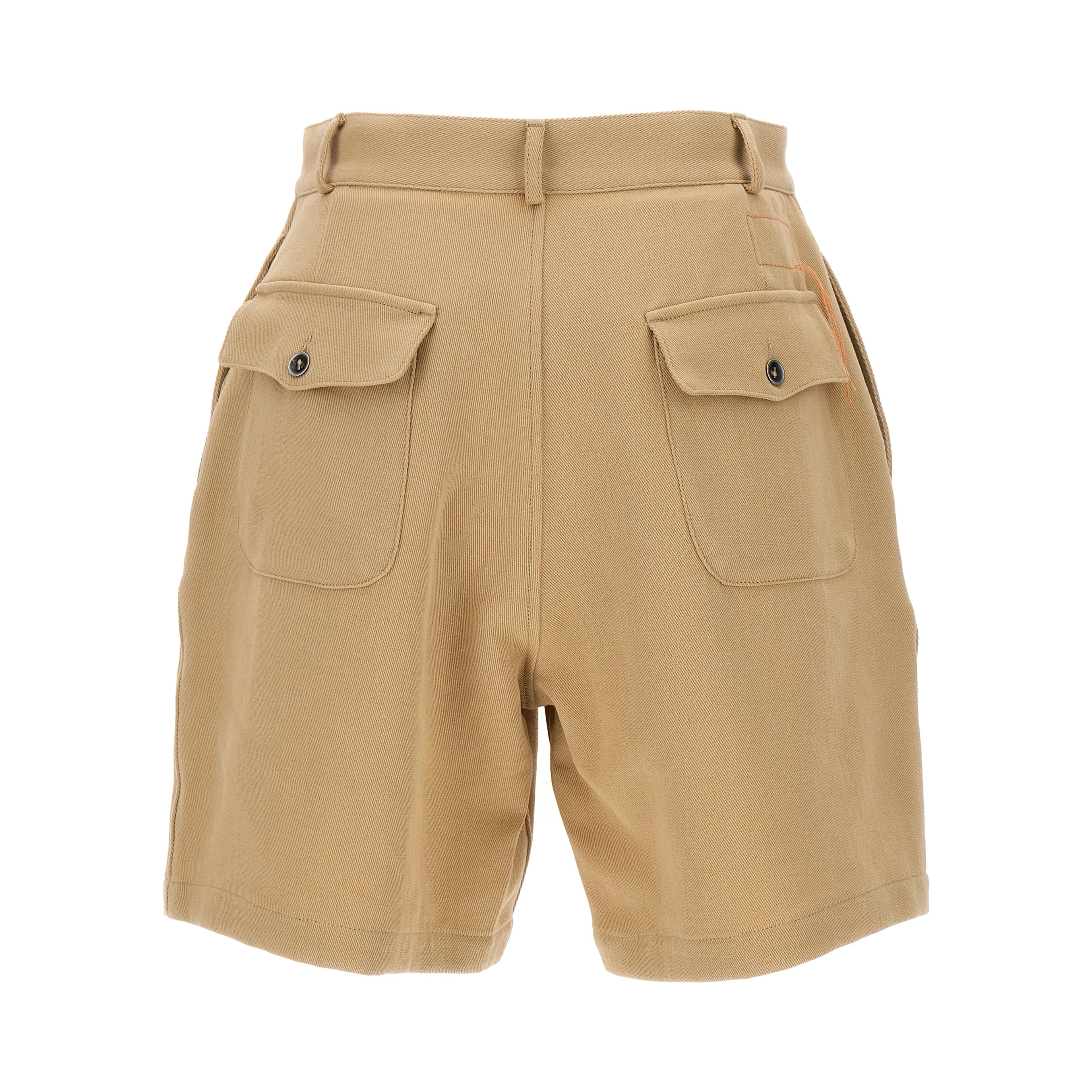 Beige Cotton Bermuda Shorts