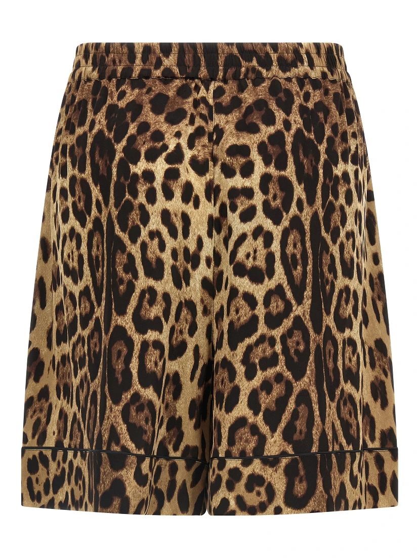 Brown Silk Bermuda Shorts