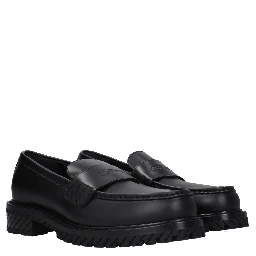 Black Leather Slip-On Loafers