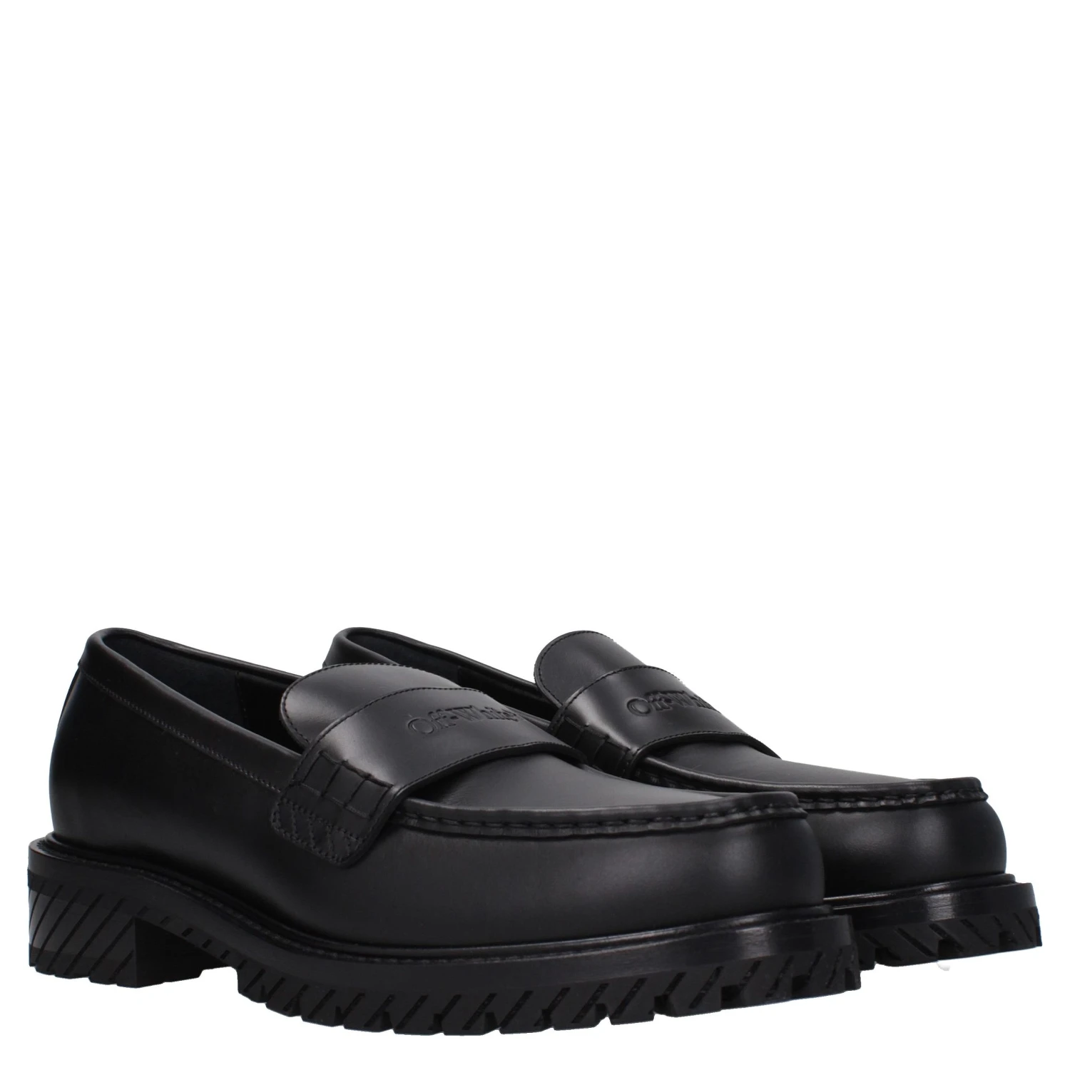 Black Leather Slip-On Loafers