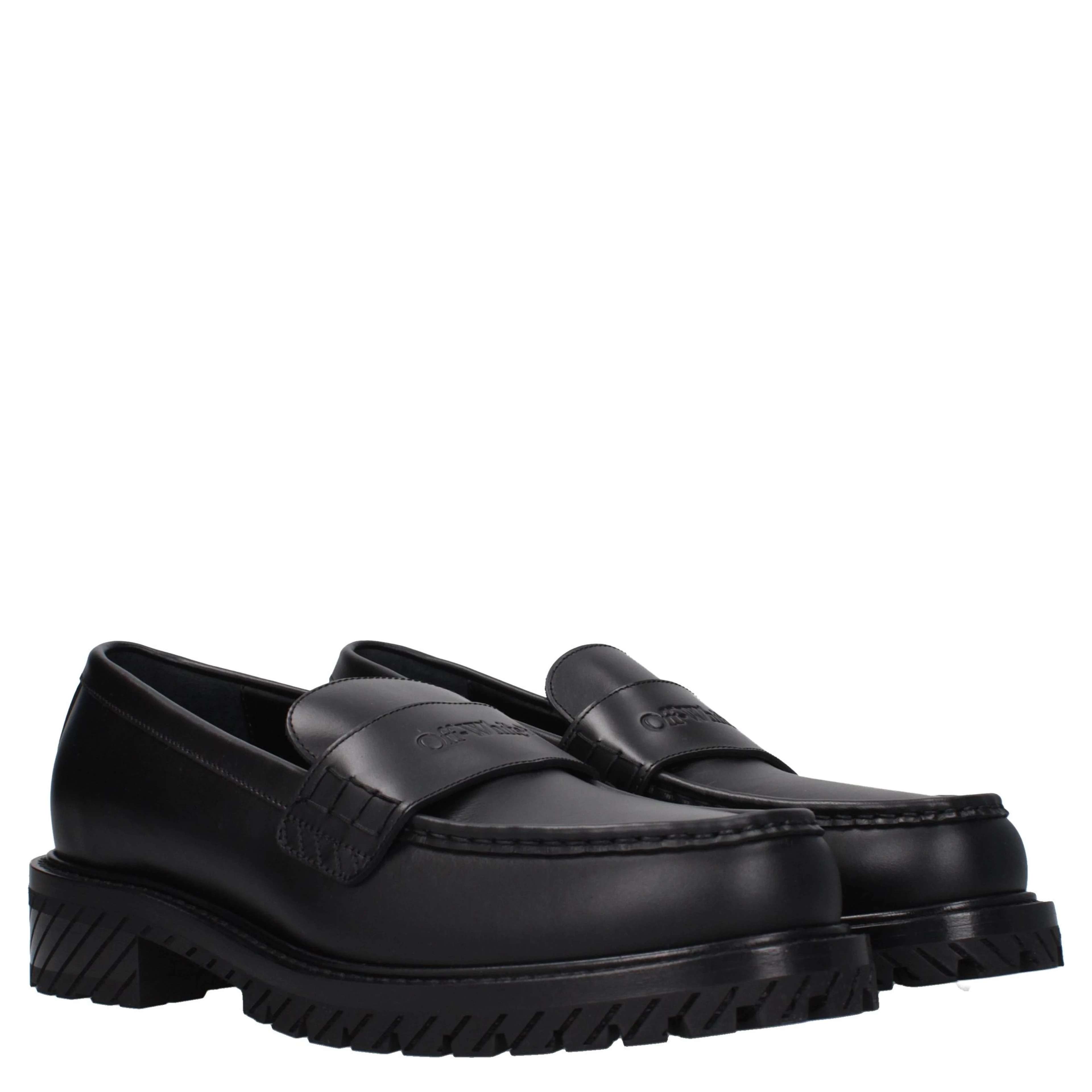 Black Leather Slip-On Loafers