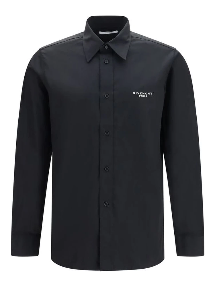 Black Cotton Dress Shirt