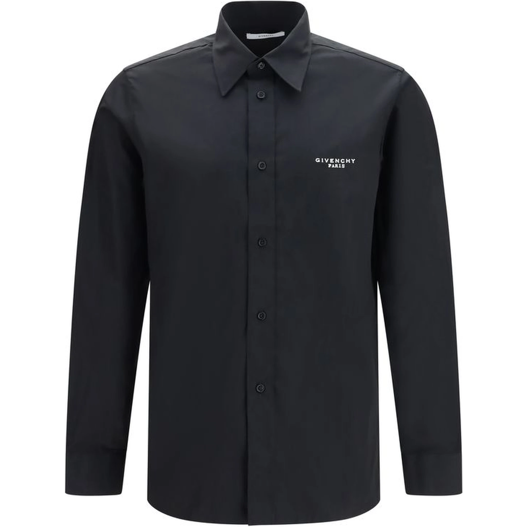 Black Cotton Dress Shirt