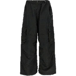 Black Nylon Cargo Pants