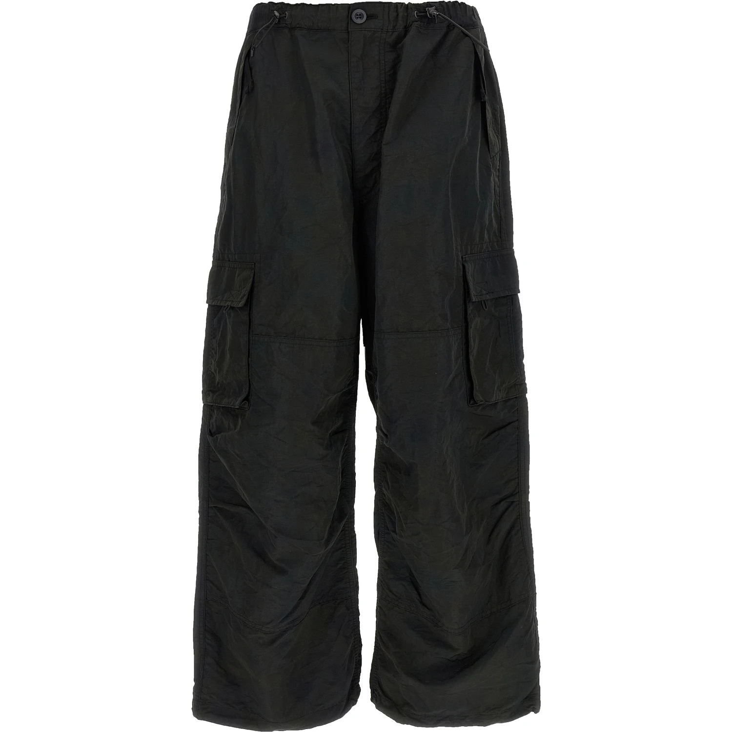 Black Nylon Cargo Pants